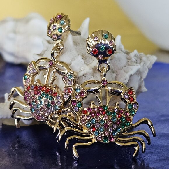 🦀🐚🪸Colorful Crab Earrings - NWOT🪸🐚🦀 - Picture 9 of 14